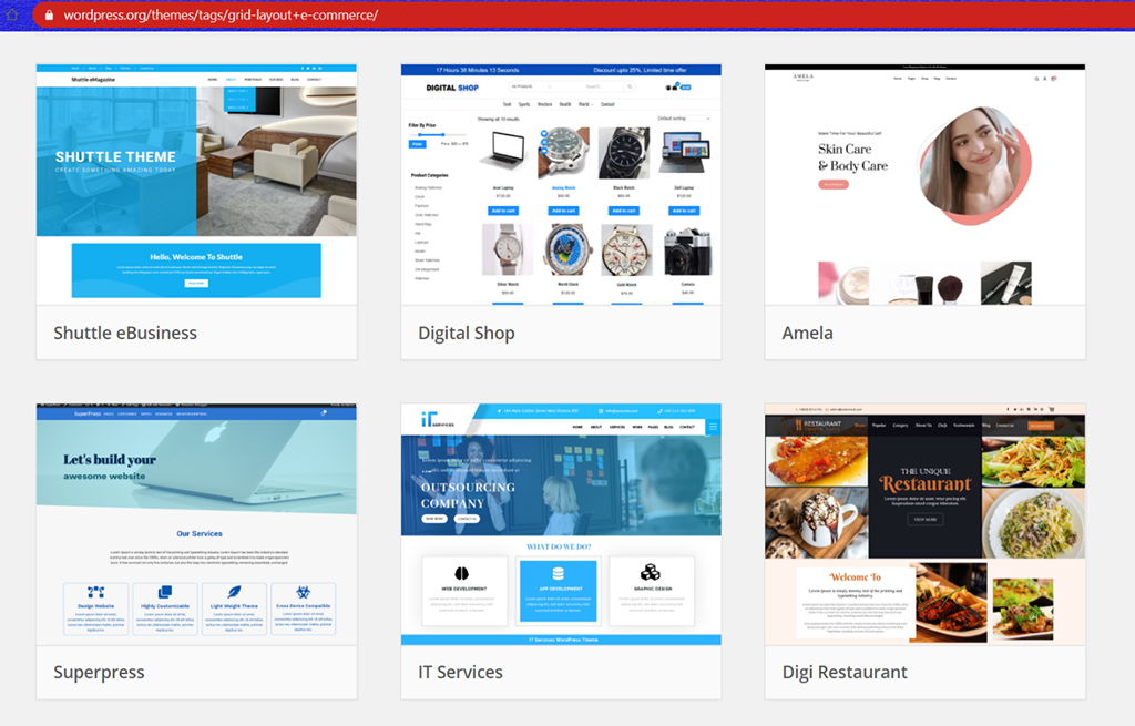 WooCommerce Themes example